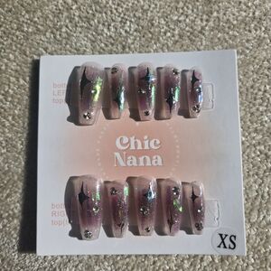 Pink Glitter Press-On Nails